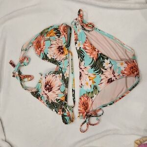 Kona Sol Tropical 2 Piece bathing suit, XL top, Large bottoms